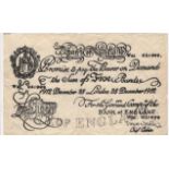 Paper ephemera, unusual copy of Bank of England white 5 Pounds, unknown origin, tears VG
