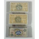 Scotland (13), a collection in album sleeves, comprising Bank of Scotland 20 Pounds dated 1958, 1