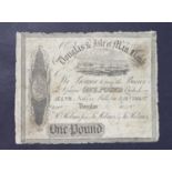 Isle of Man, Douglas & Isle of Man Bank 1 Pound, date faded 18xx (IMPM M231 - 233 for type,