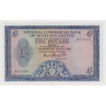 Scotland, National Commercial Bank 5 Pounds dated 4th January 1966, signed David Alexander, serial