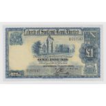 Scotland, North of Scotland Bank 1 Pound dated 1st July 1945, signed George Webster, serial D 237247