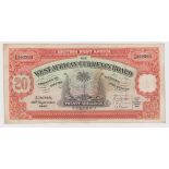 British West Africa 20 Shillings dated 26th September 1947, serial 4/A 392593 (TBB B108n, Pick8b)