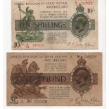 Warren Fisher (2), 10 Shillings issued 1922, LAST SERIES with high prefix, serial S/74 797822 (