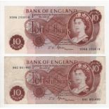 Fforde 10 Shillings (2) issued 1967, a pair of last runs, LAST RUN '99Z' prefix, serial 99Z