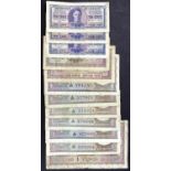 Ceylon (12) a collection of King George VI notes, 2 Rupees dated 1942, 1 Rupee (6) dated 1942 and