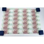 TEST NOTES (24), Canada Duranote uncut sheet of 24 x 100 Units, fully printed obverse, underprint