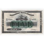 Northern Ireland, Northern Bank Limited 5 Pounds dated 1st October 1940, serial N-I/H 18449 (PMI