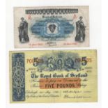Northern Ireland & Scotland (2), Bank of Ireland 1 Pound dated 14th July 1943, signed H.J. Adams,