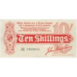 Bradbury 10 Shillings (T9, Pick346) issued 1914, Royal Cypher watermark, serial A/3 585681, No. with