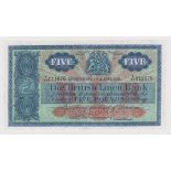 Scotland, British Linen Bank 5 Pounds dated 4th August 1959, signed A.P. Anderson, LAST PREFIX 'Y/