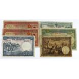 Belgian Congo (6), comprising 50 Francs dated 1st March 1955, 50 Francs dated 1957 (2), 20 Francs