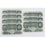 Beale 1 Pound (7) issued 1950, a consecutively numbered run of 7 x notes, serial U31B 734083 -