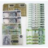 Scotland, Jersey & Guernsey (23), Bank of Scotland 5 Pounds 1959 (missing 2 corners), 1 Pound