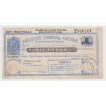 Postal Order, British Postal Order for 6 Pence, dated 11th September 1914, King George V portrait