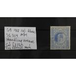 GB - EDVII 1912 10/- blue, SG319 mm, handling crease and tiny adhesion mark noted, cat £1100