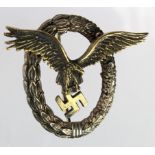 German Luftwaffe Pilots badge, late war quality