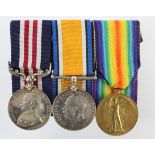 Military Medal GV (1943 Cpl W G Davis 2/5 Glouc R - T.F.), BWM & Victory Medal (1943 Cpl W G Davis