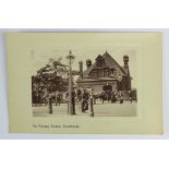 Railway station postcard. Southfields, London Underground Exterior, published Hutchinson,