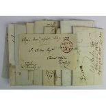 GB - postal history of Suffolk. 1824 entire to Mildenhall with "BURY ST EDMUNDS / 76" mileage mark