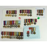 Miniature Medal groups - group of ten attributed to Sgt P J O'Hanlon, Black Watch WW2/Korea/Kenya/
