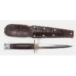 Fighting knife WW2 Home Guard style Redge Sheffield made with owners name and 30th Dec.1941 script