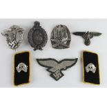 German collection of various war badges cloth and metal badges some copies.