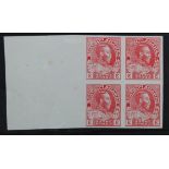 Canada 1928 KGV 3c Admiral design Victory-Kidder printing process essay, slightly enlarged and
