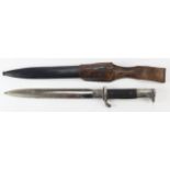 German Dress Mauser bayonet, with scabbard & frog, blade Solingen marked, shows age and service