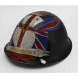 Northern Ireland British army turtle helmet hand painted artwork Londonderry.