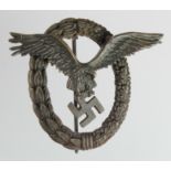 German Luftwaffe pilots badge, late war quality, toned