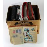 Box containing various collections including m, um and used British Commonwealth, Germany, GB and