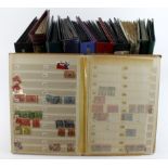 Box of mostly British Commonwealth in 10x albums / stockbooks including Australia, New Zealand,