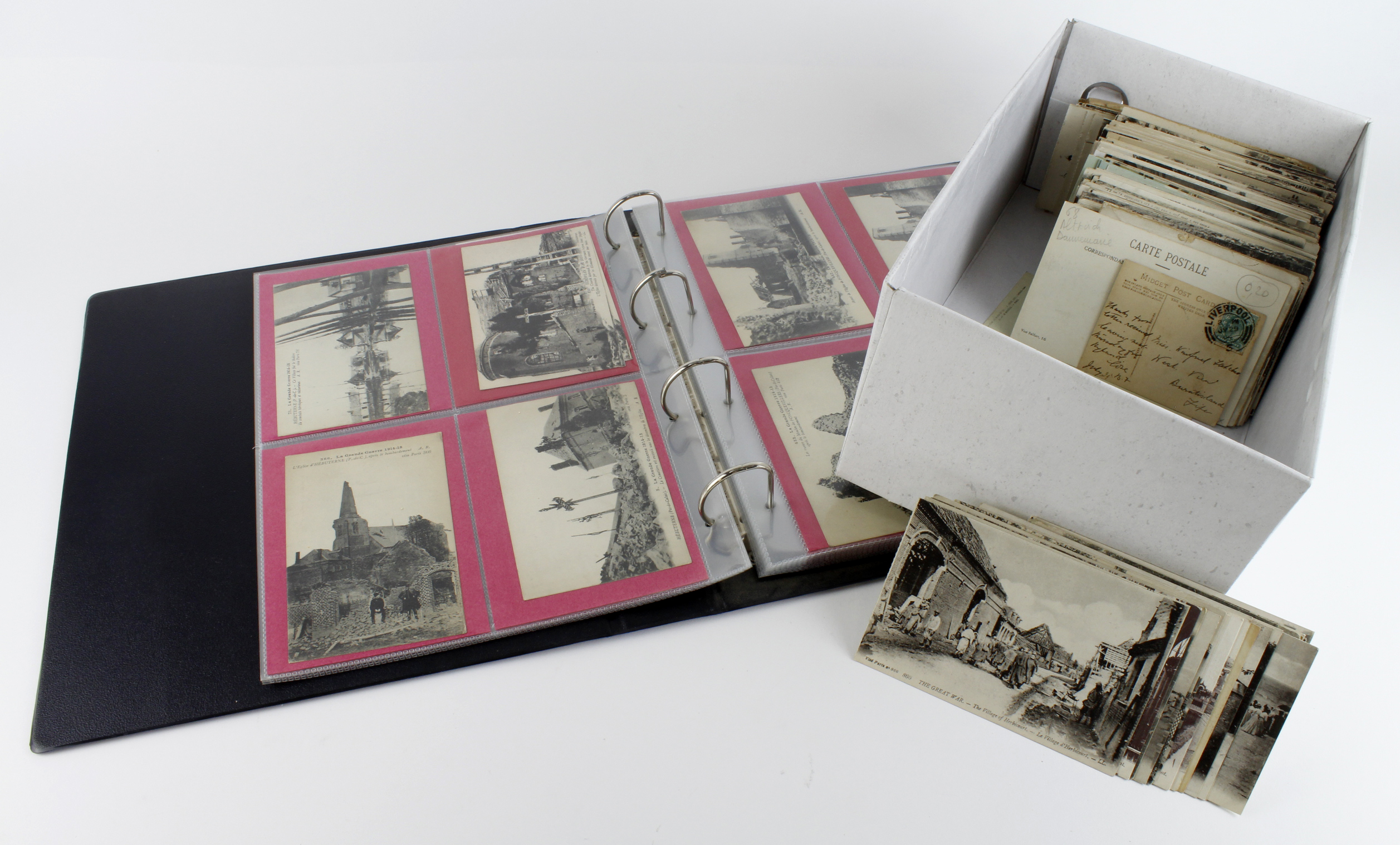 France accumulation / collection in album and shoebox. Places, War Scenes, etc. Worth a look. (Qty)