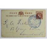 GB - 1891 ½d Postal stationery postcard with printed "ROYAL NAVAL EXHIBITION / TOP OF EDDYSTONE