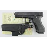 Austrian M17 Glock 9mm Auto Pistol with hard plastic holster. With current certificate of