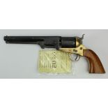 Copy / replica of an 1851 Colt Navy Revolver, octagonal 7.5" barrel, stamped "E. Whitney New Haven",