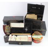 Militaria - large mixed job lot of material inc 4x First Aid Tins with contents, First Aid tin