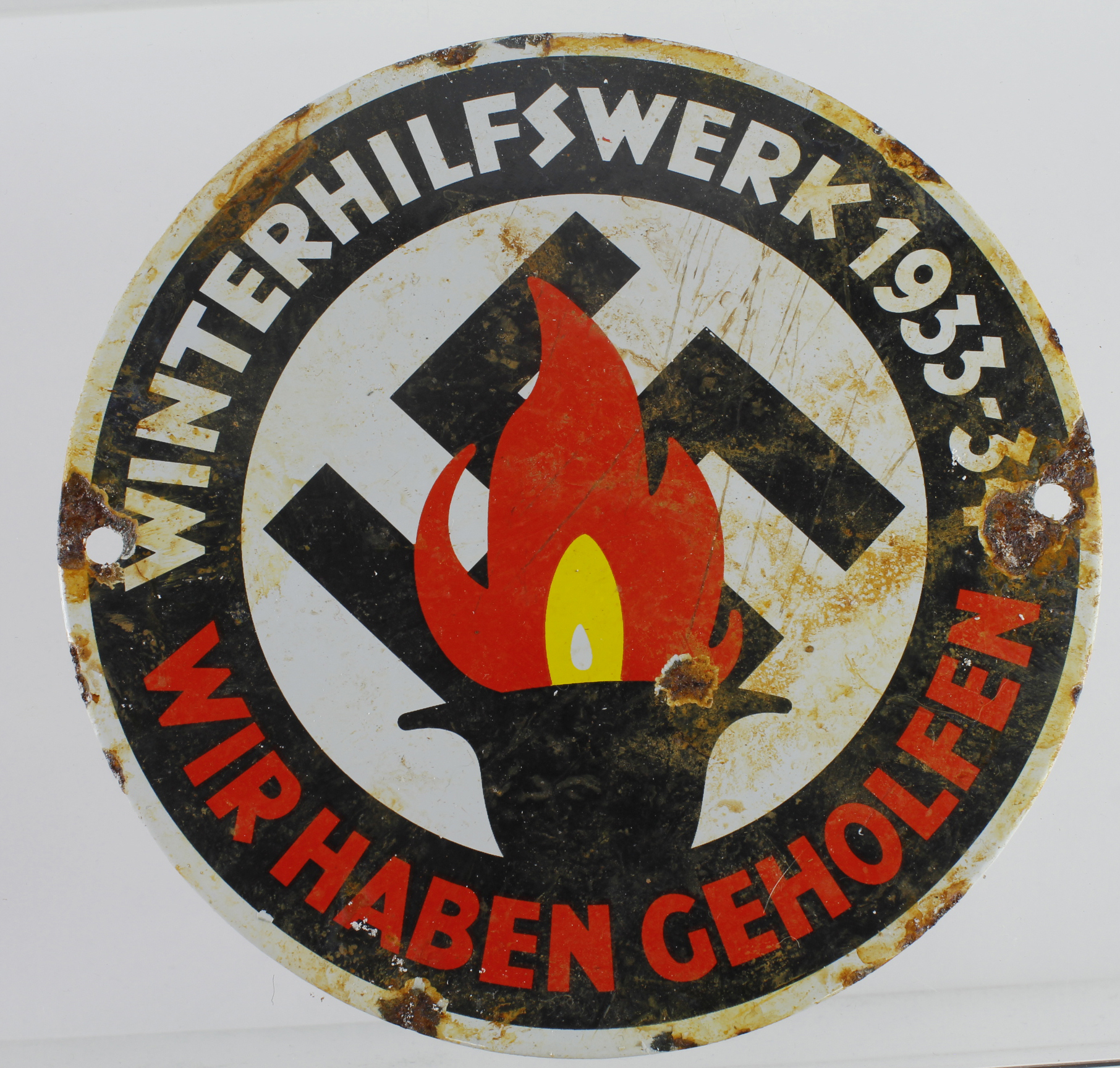 German 1933 dated Winnterhilfsswerkk enamel plaque.