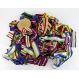 Medal ribbons - useful range of mostly British ribbons. (Qty)