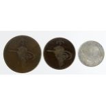 Egypt (3): Silver 5 Qirsh AH1293/17 (1891) KM# 294 EF; bronze 40 Para AH1277/10 (1869) KM# 248.1