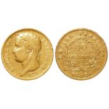 France, Napoleon gold 40 Francs 1812A, Fine. (0.3734 troy oz AGW)