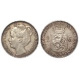 Netherlands silver 1 Gulden 1898, KM# 122.1, scarce, nVF, light edge knock.