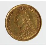 Half Sovereign 1892 Jubilee, lower shield, S.3869D, VF