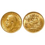 Half Sovereign 1915M, Melbourne Mint, Australia, S.4007, EF