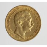 German States, Prussia, gold 20 Mark 1889A, VF (0.2305 troy oz AGW)