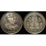 British Commemorative Medal, hallmarked silver d.38mm, 21.12g: Coronation of Edward VII 1902,