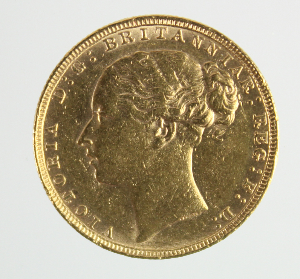 Sovereign 1880 (St George) GVF with a few contact marks under magnification