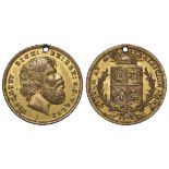 Australia, New South Wales Exhibition 1876 'Rickity Dick' gilt bronze medalet d.22mm, nEF, holed (as