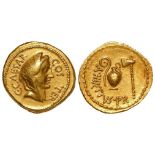 Copy of a Julius Caesar aureus type Sear 56, in yellow metal, 8.00g, tests as high carat , VF, small