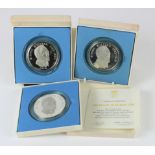 Panama (3) 2000 grain sterling silver 20 Balboas: 1973 and 2x 1974, aFDC cased with certs.